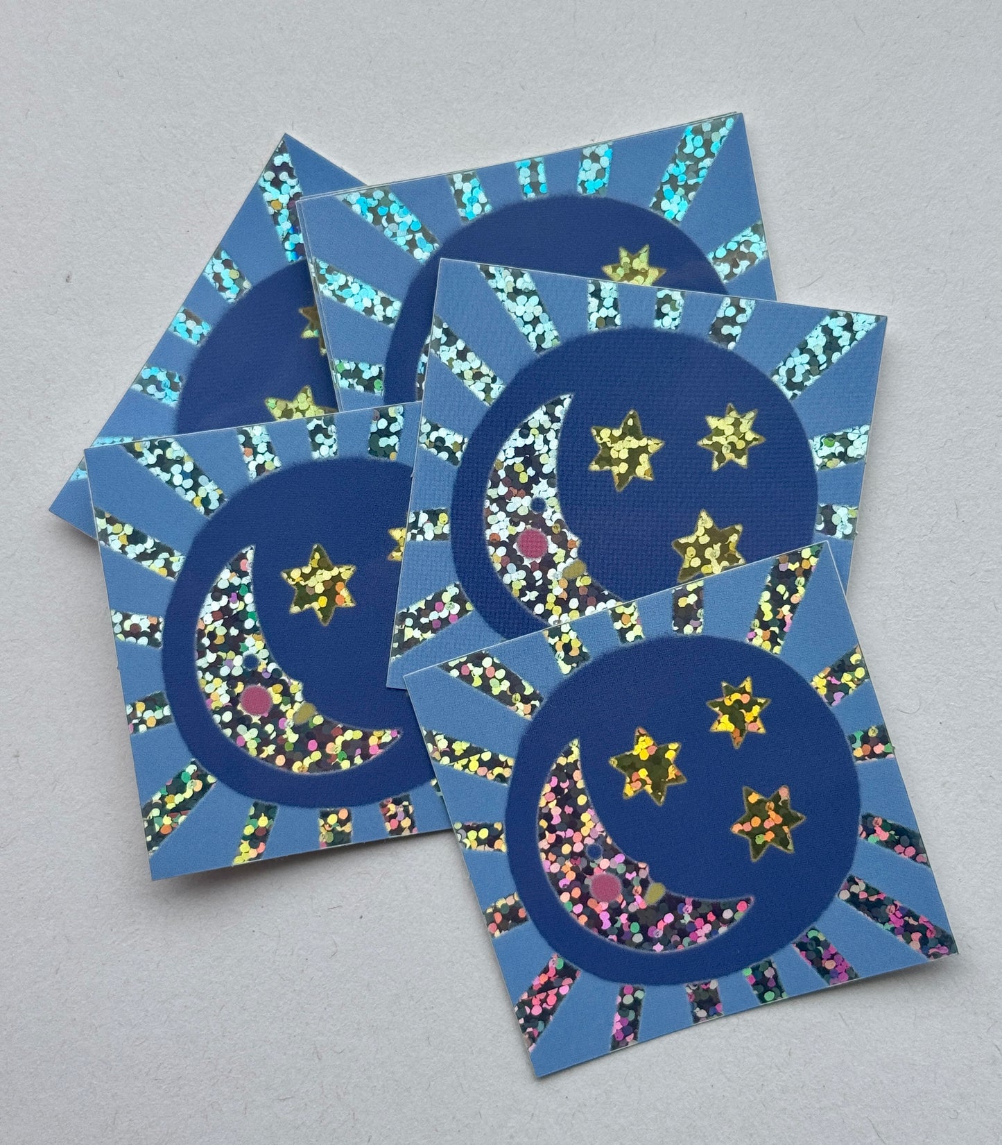 SECONDS Moon and Stars Holographic Sticker