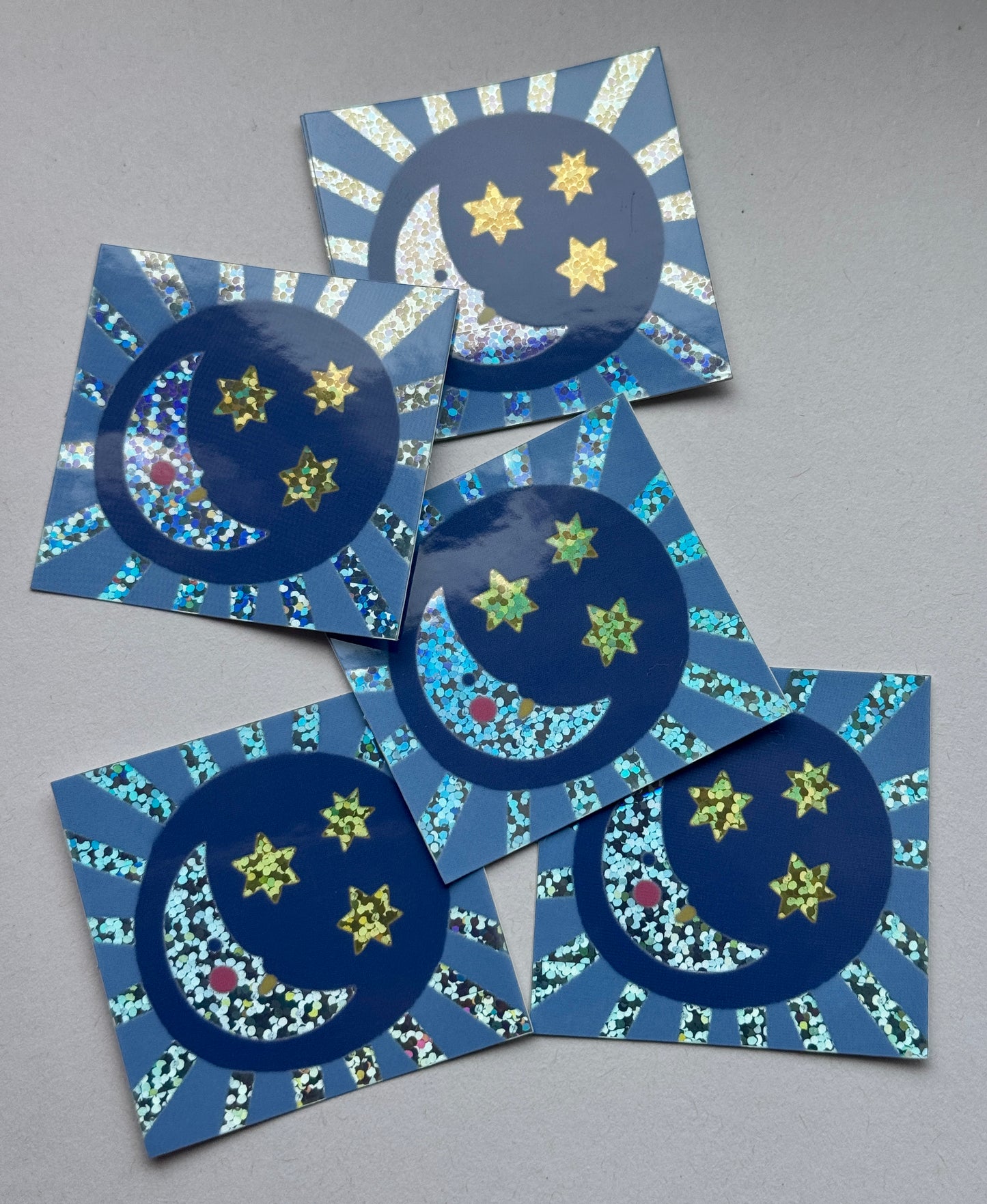 SECONDS Moon and Stars Holographic Sticker