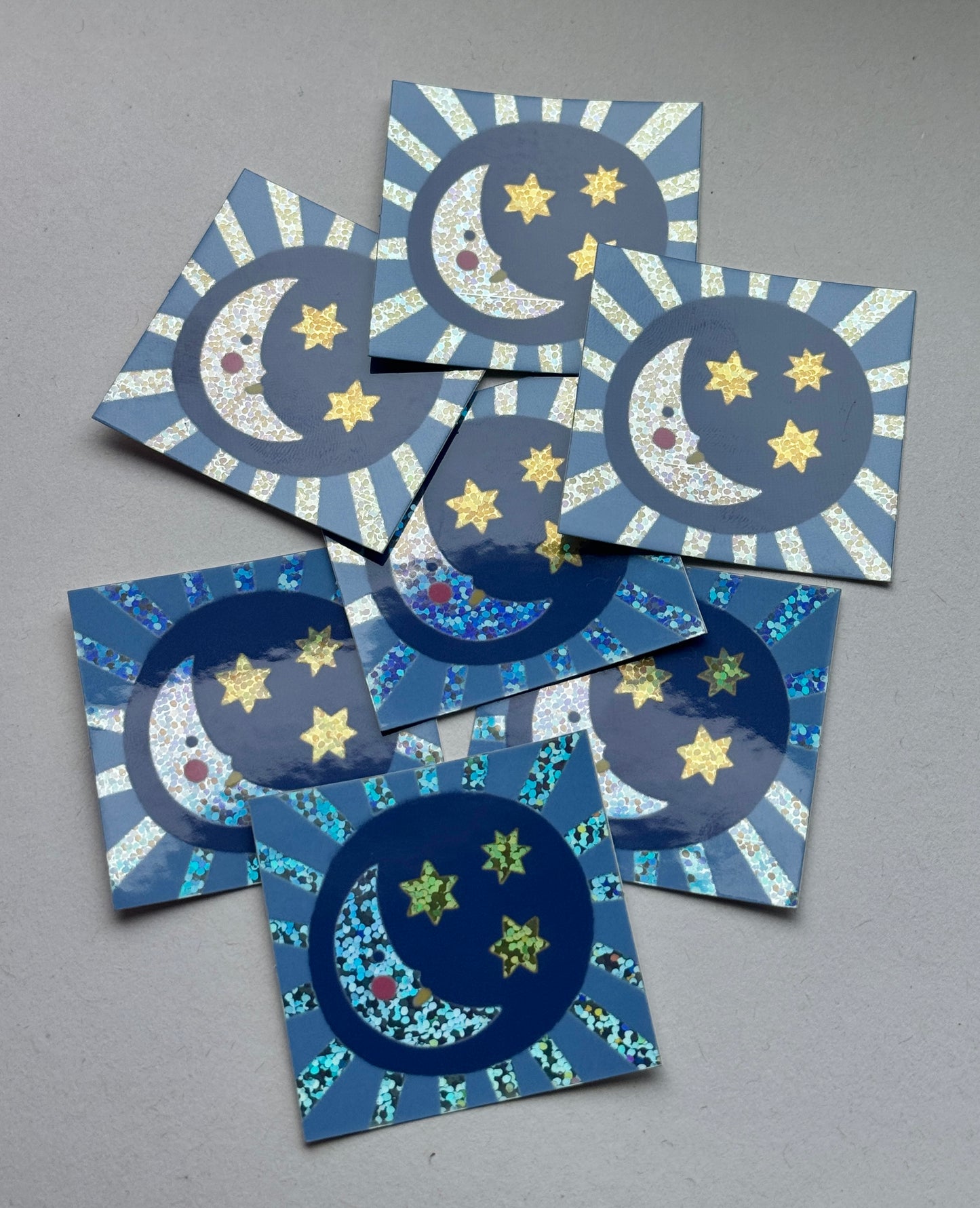SECONDS Moon and Stars Holographic Sticker