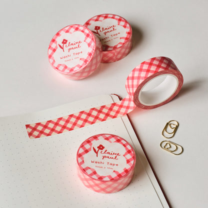Red Gingham Washi Tape