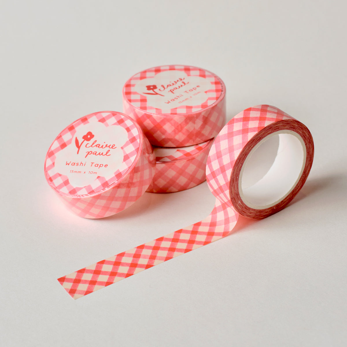 Red Gingham Washi Tape
