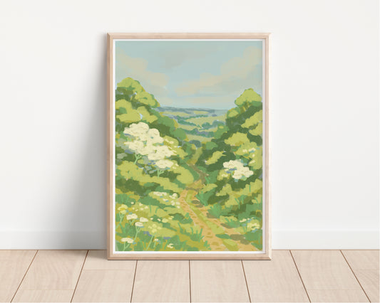 View to the Exe Valley, Devon Art Print