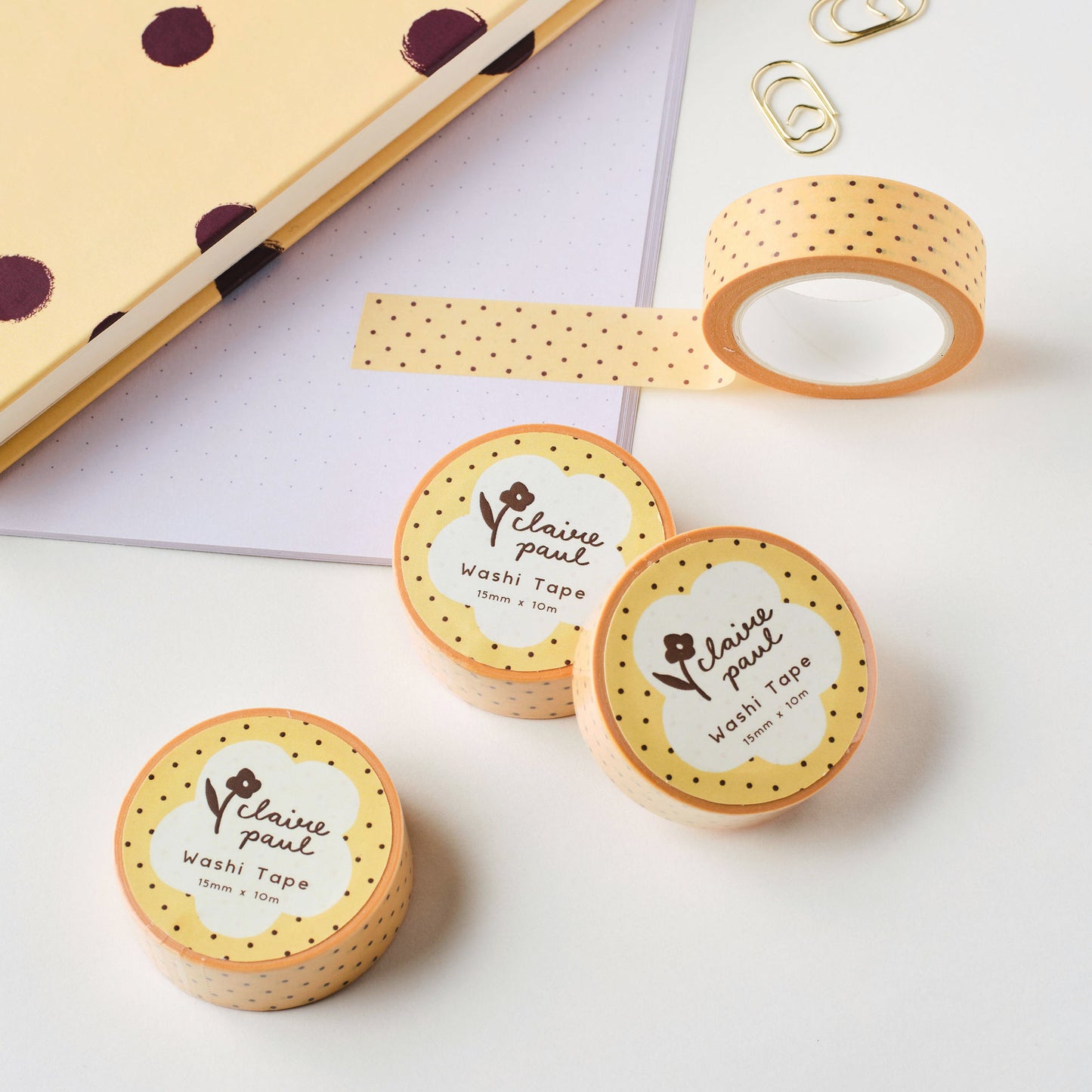Yellow Polka Dots Washi Tape
