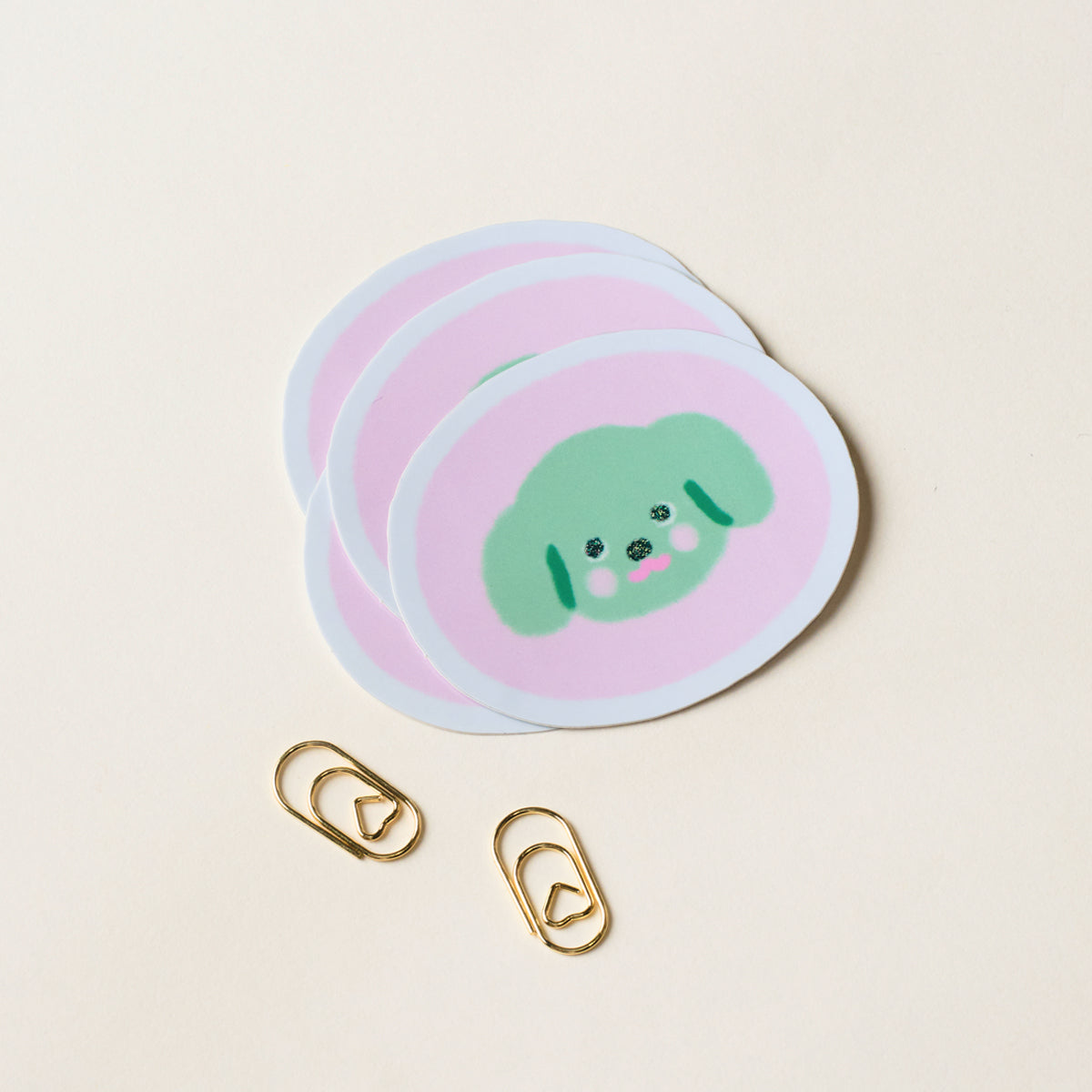 Green Dog Holographic Sticker