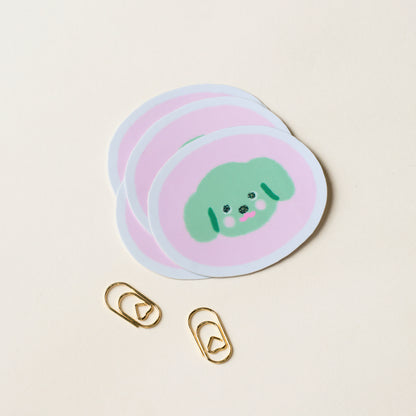 Green Dog Holographic Sticker