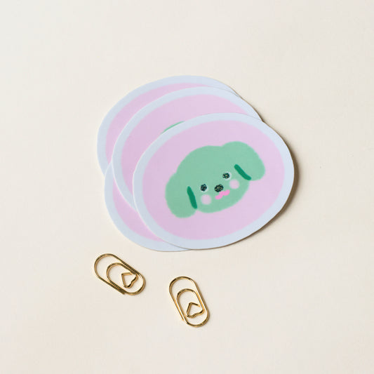 Green Dog Holographic Sticker