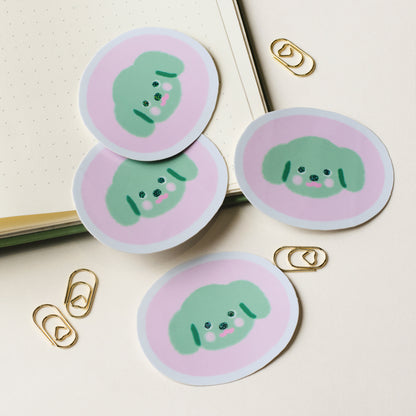 Green Dog Holographic Sticker