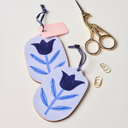 Floral Blue Wooden Hanging Decoration 2