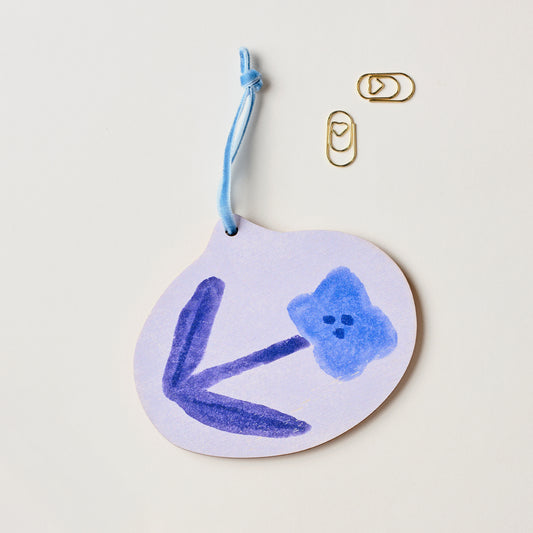 Floral Blue Wooden Hanging Decoration 1