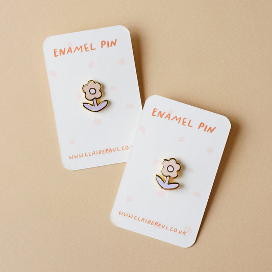 Purple Flower Enamel Pin Badge