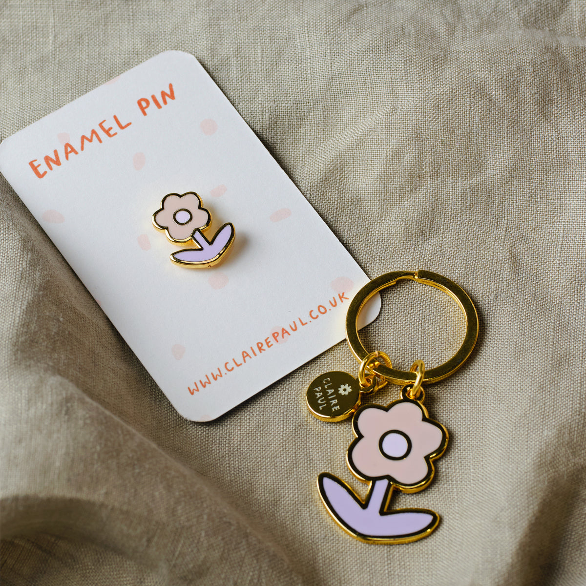 Purple Flower Keyring Charm