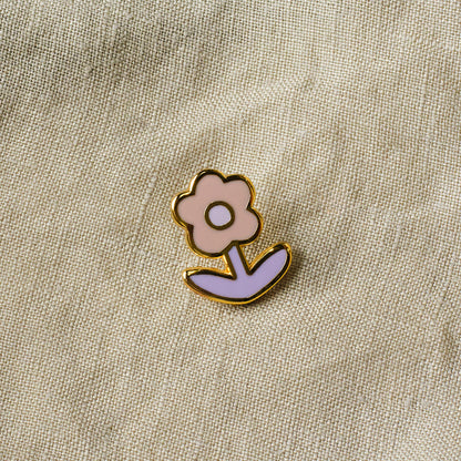 Purple Flower Enamel Pin Badge