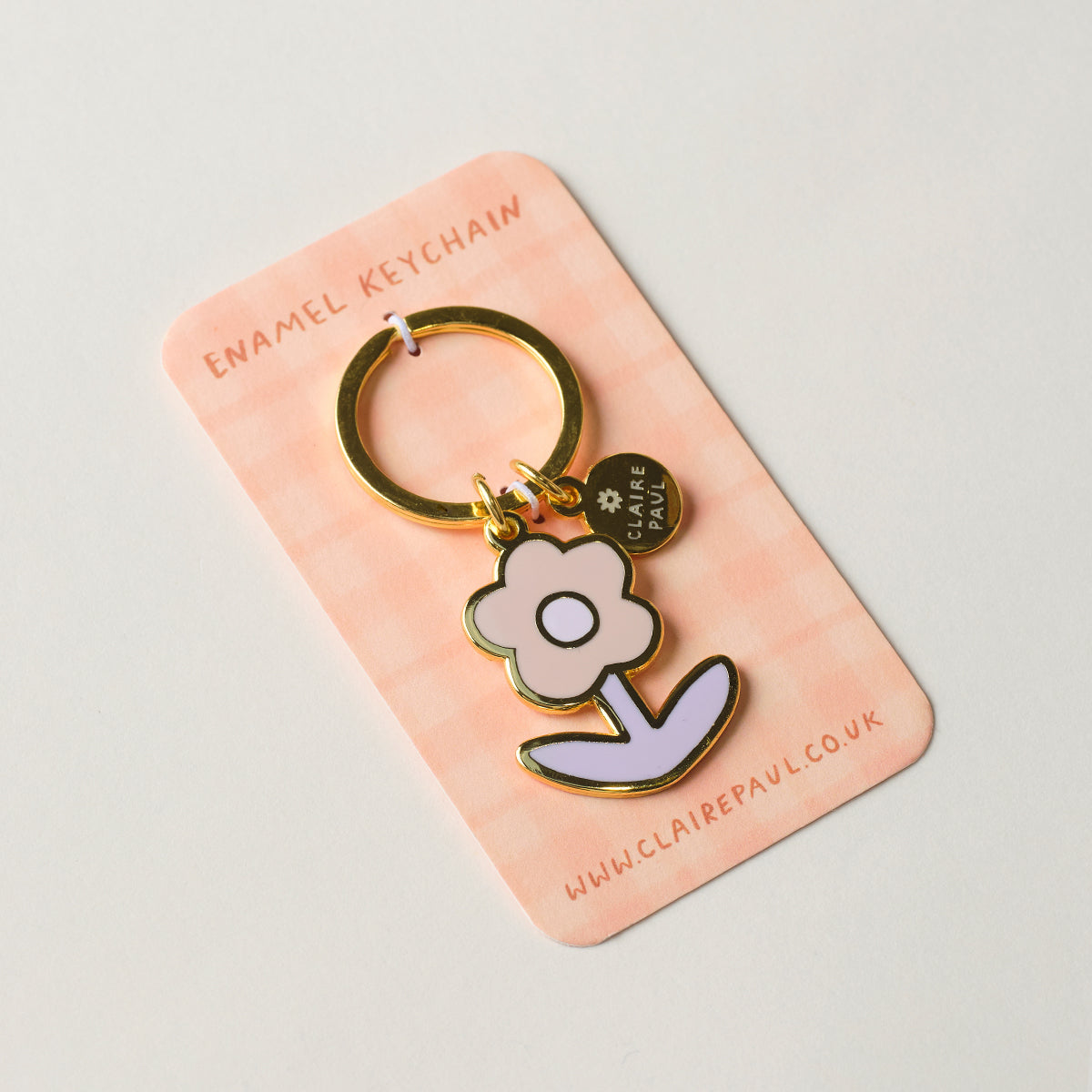 Purple Flower Keyring Charm