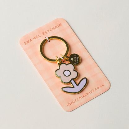 Purple Flower Keyring Charm