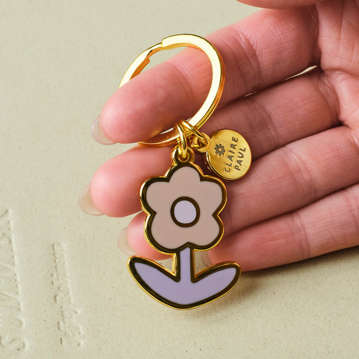 Purple Flower Keyring Charm