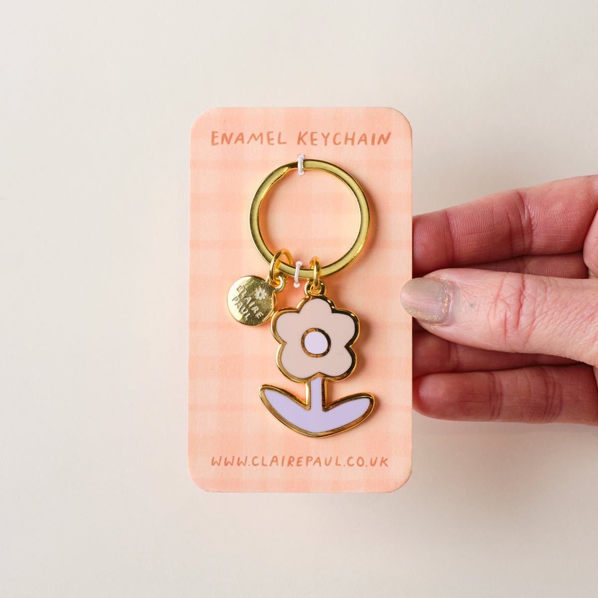 Purple Flower Keyring Charm