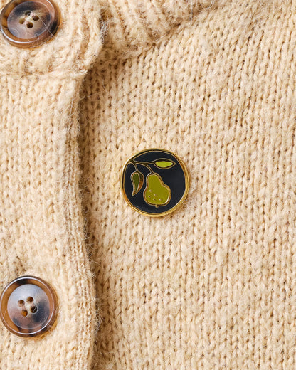 Pear Folk Art Enamel Pin