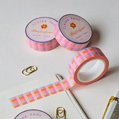 Pink Gingham Washi Tape