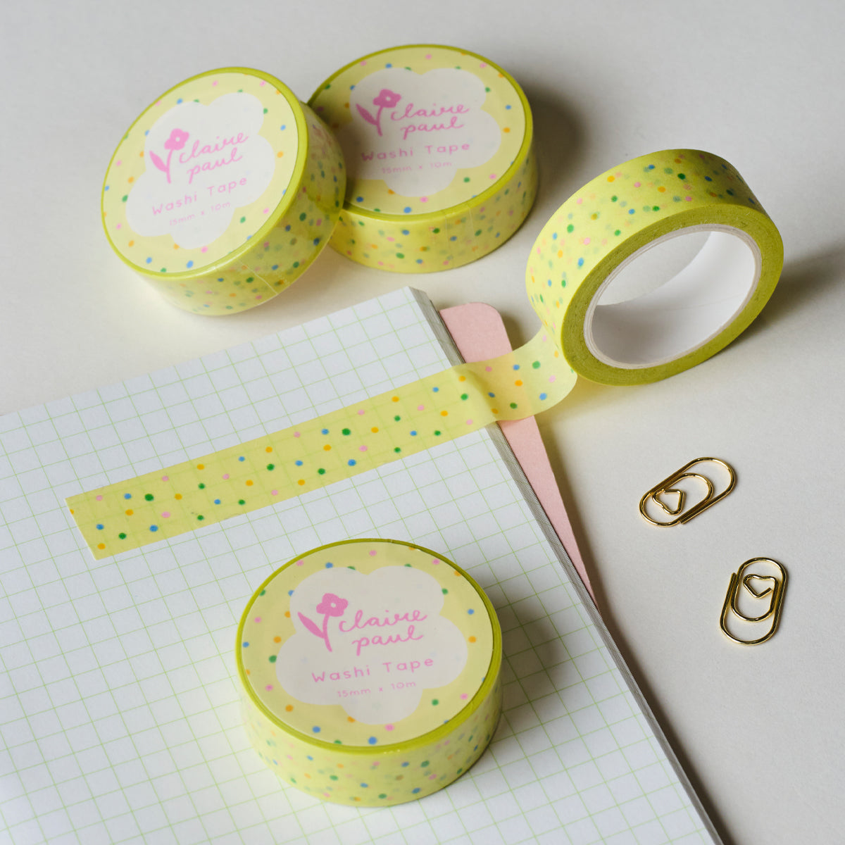 Yellow Polka Dots Washi Tape