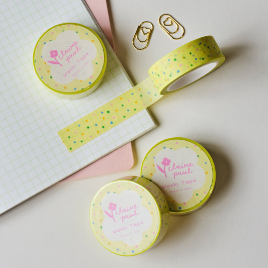 Yellow Polka Dots Washi Tape