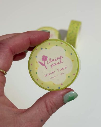Yellow Polka Dots Washi Tape