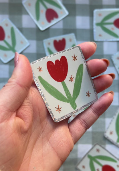 Tulip Holographic Sticker