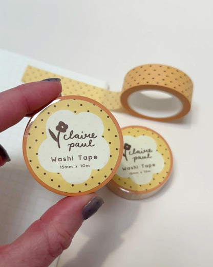 Yellow Polka Dots Washi Tape