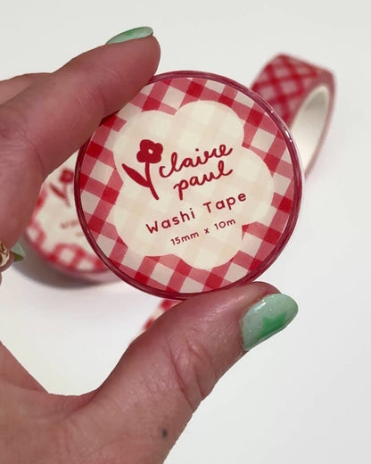 Red Gingham Washi Tape
