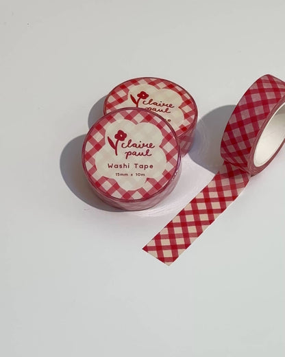 Red Gingham Washi Tape