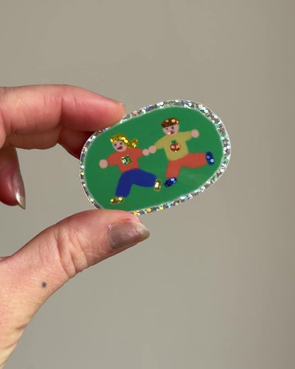 Girl and Boy Holographic Sticker
