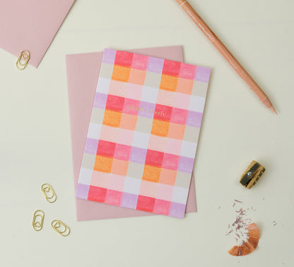 Thanks Lovely Gingham Greetings Card