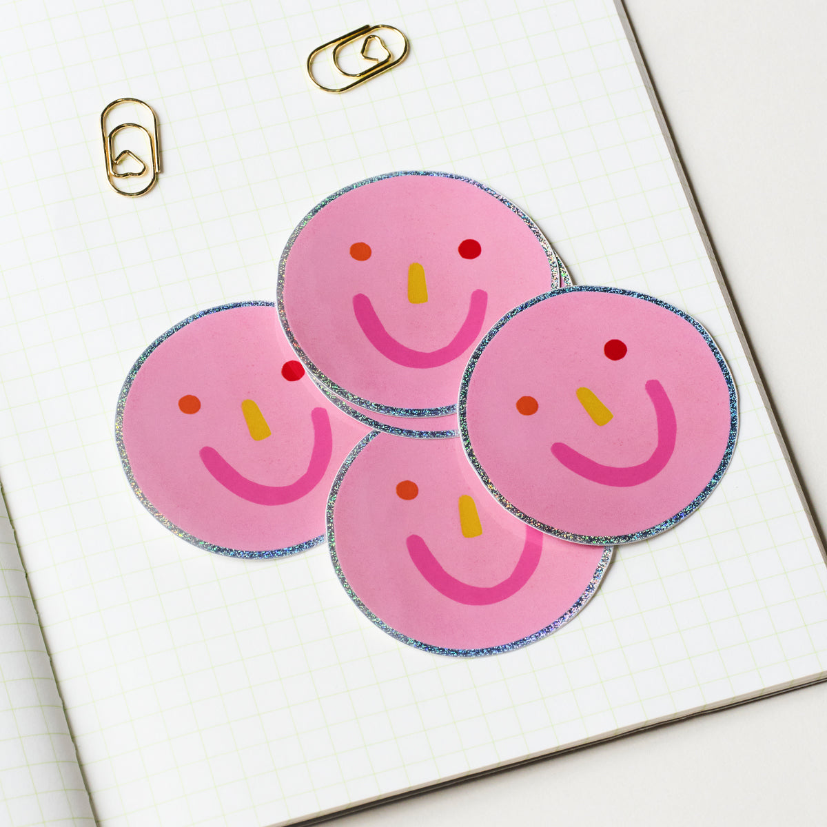 Smiley Face Holographic Sticker
