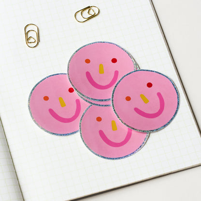 Smiley Face Holographic Sticker